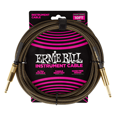 Ernie Ball 10ft. Braided Pay Dirt Enstrüman Kablosu